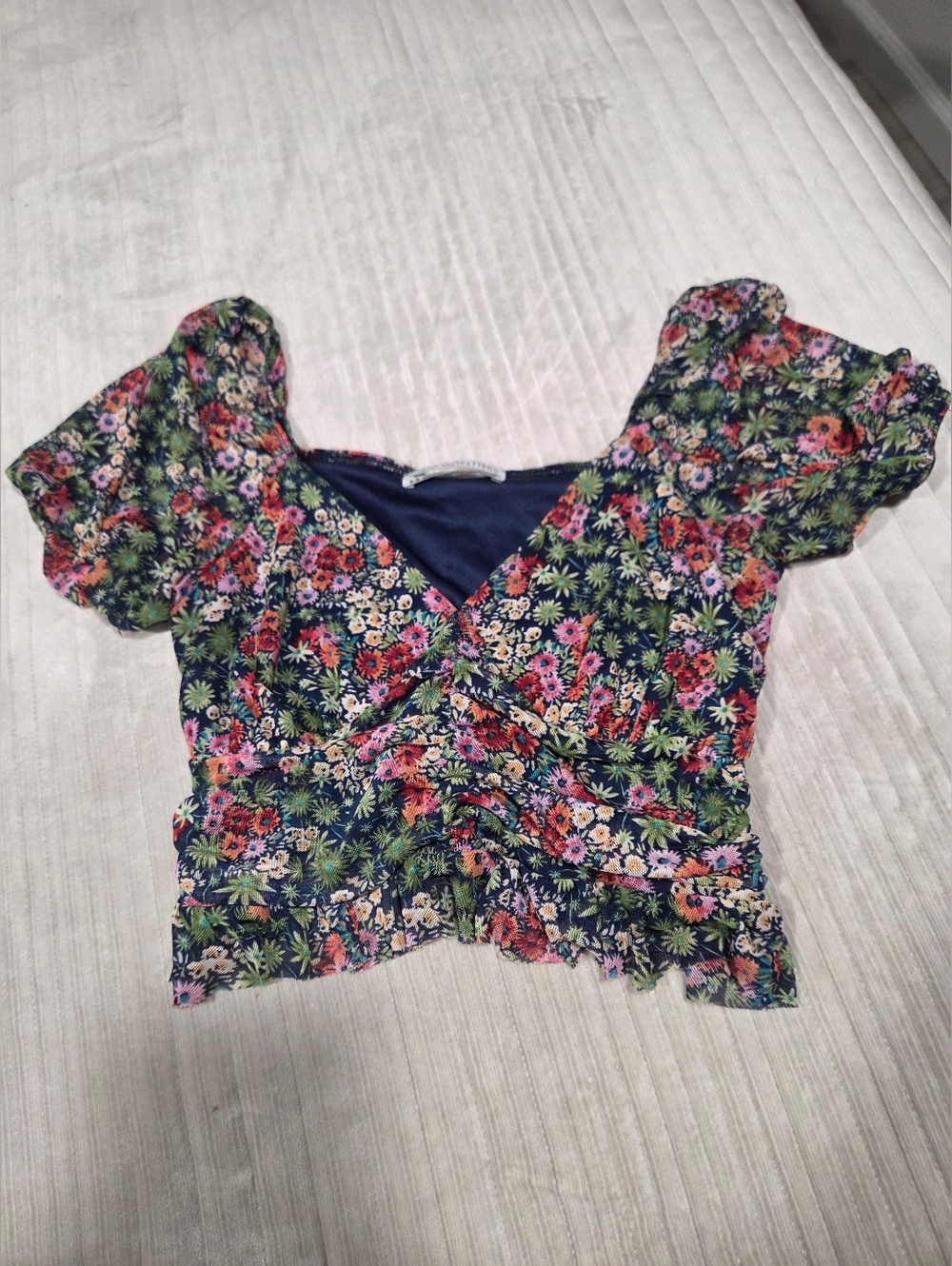 Urban Outfitters Navy Floral  Crop Top